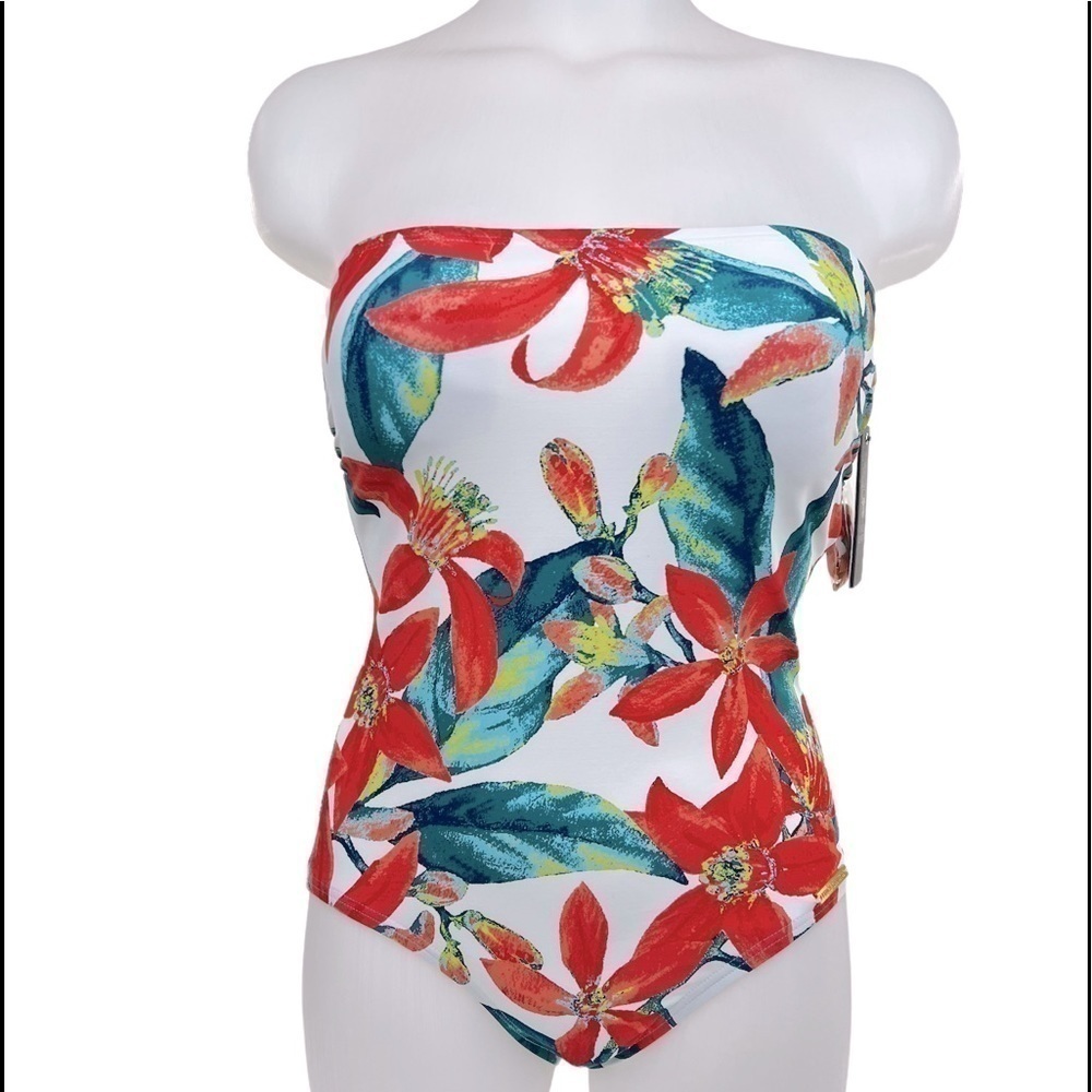 Vince Camuto Wild Oleander Bandeau One Piece Swimsuit